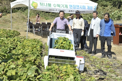 『취나물 수확기계 현장 연시회』개최
